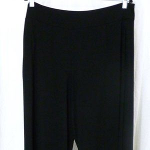 Eileen Fisher Large Flared Wide Leg Palazzo Hi Rise Pants Black w Pockets EUC